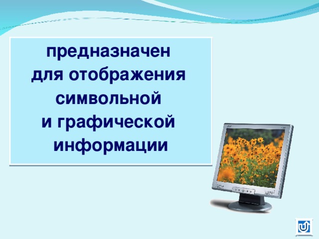 предназначен для отображения символьной и графической информации 