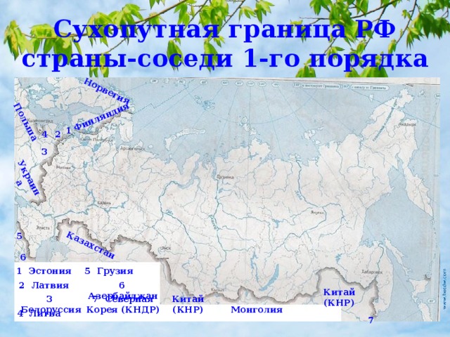 Контурная карта соседи россии 3 класс