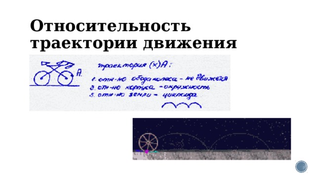 Относительность траектории движения 