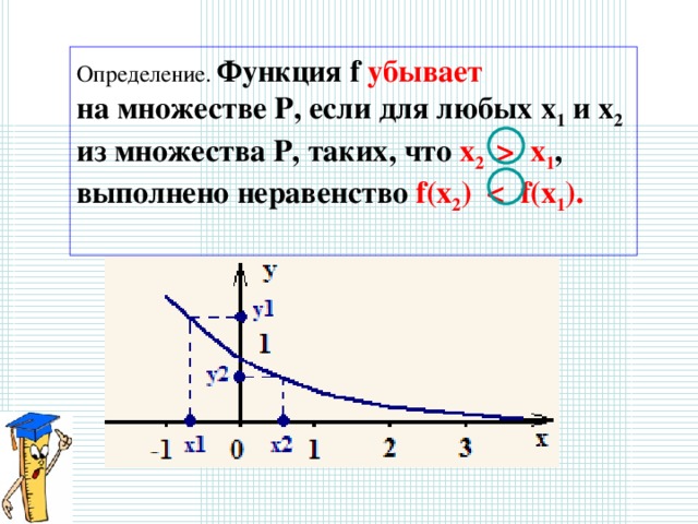 Теорема возрастания и убывания функции