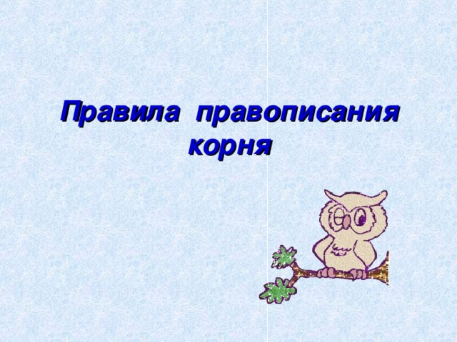Правила правописания корня 