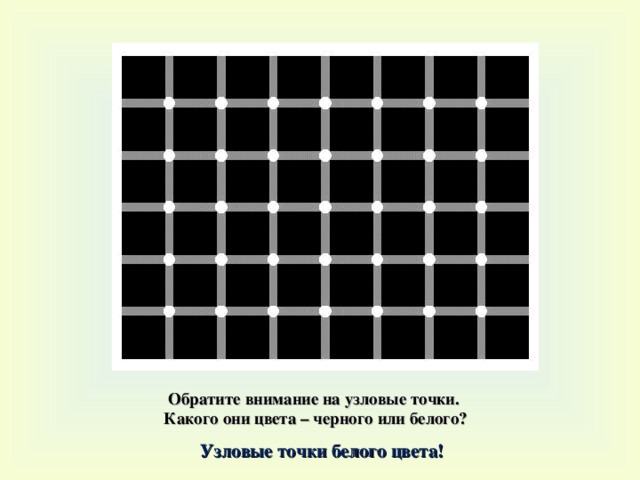 Обратите внимание на узловые точки. Какого они цвета – черного  или белого ? Узловые точки белого цвета! 