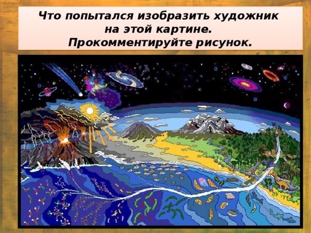 Что попытался изобразить художник  на этой картине.  Прокомментируйте рисунок. 