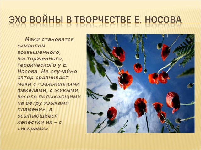 Анализ рассказа живое пламя носова 7 класс по плану