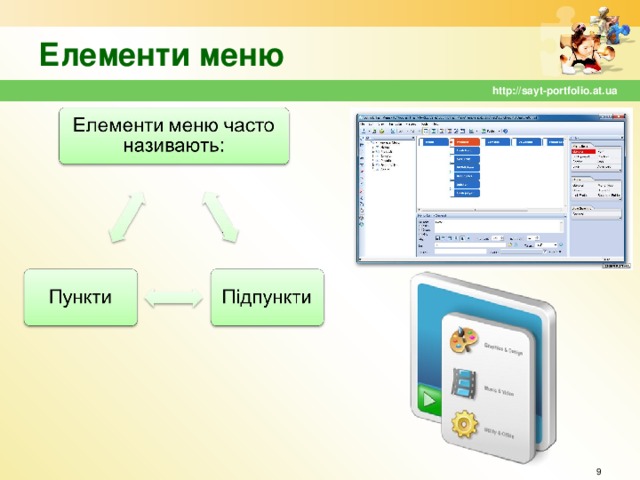 Елементи меню http://sayt-portfolio.at.ua  