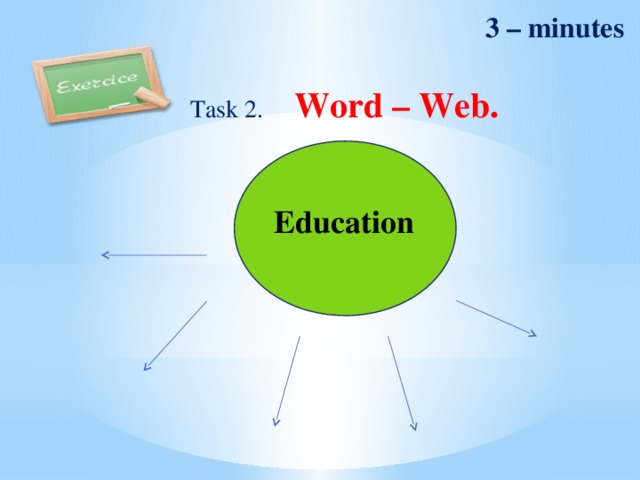 3 – minutes Task 2. Word – Web. Education 