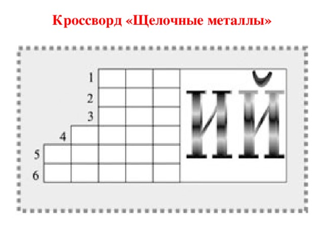 Кроссворд металлы