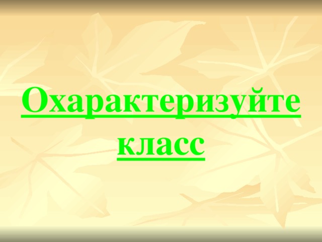 Охарактеризуйте класс 