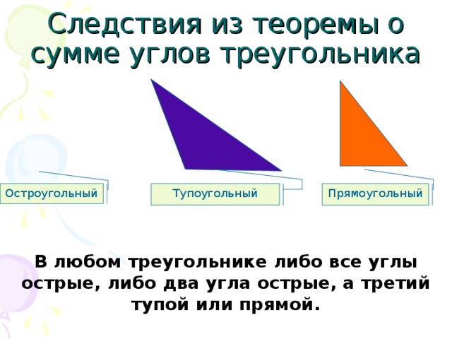 Треугольник 1 прямой угол