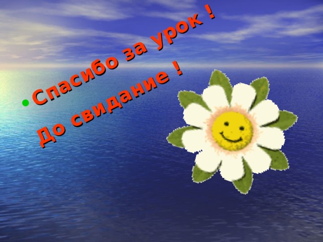 Спасибо за урок ! До свидание ! 