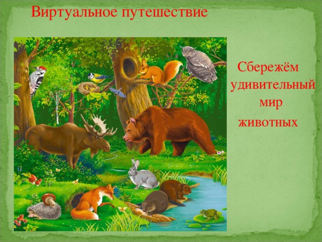 Виртуальное путешествие Сбережём удивительный мир животных 