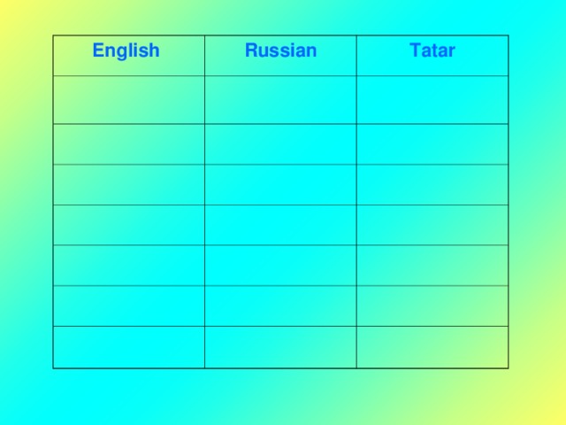 English Russian Tatar 