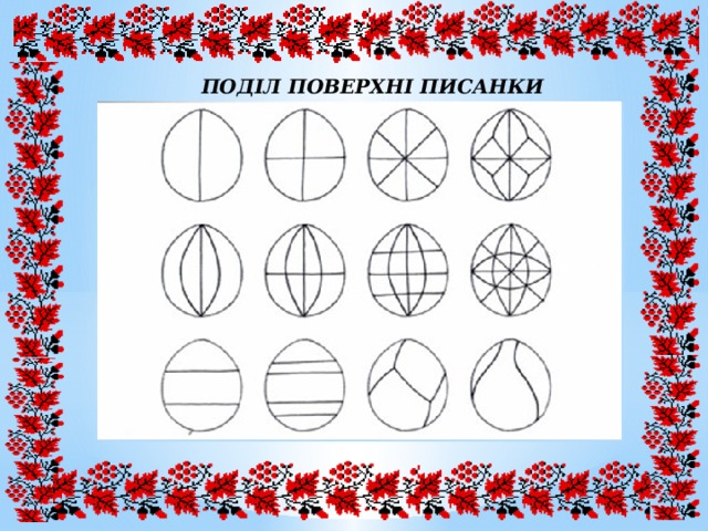  ПОДІЛ ПОВЕРХНІ ПИСАНКИ 