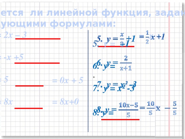 Линейная функция рисунок