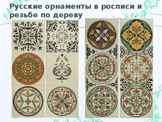 Русские орнаменты в росписи и резьбе по дереву 