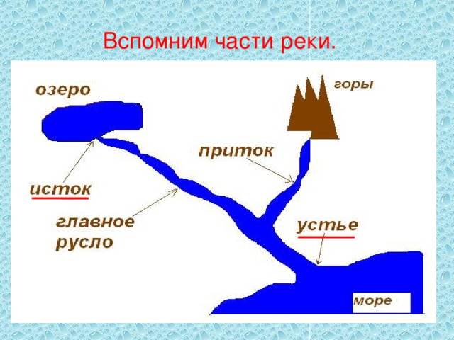 Подпиши части реки