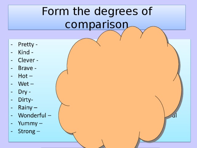 Form the degrees of comparison 