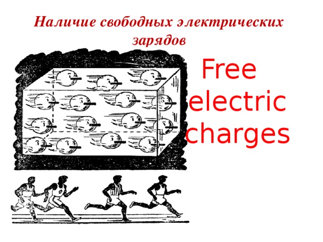 Наличие свободных электрических зарядов Free   electric  charges 