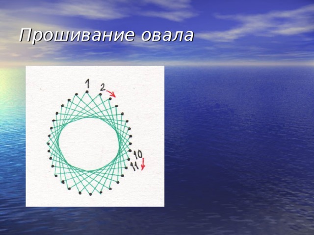 Прошивание овала  