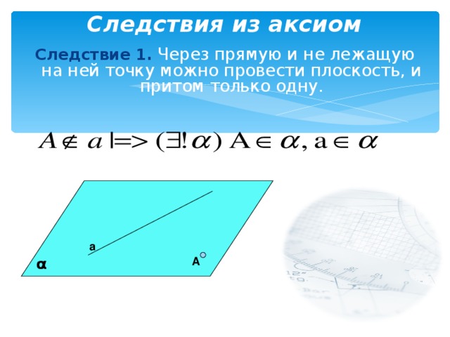 Плоскость притом только одна проходит через прямую