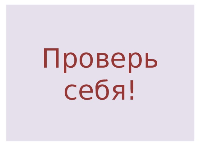 Проверь себя! 