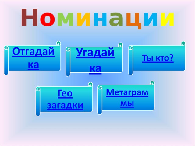 Н о м и н а ц и и 