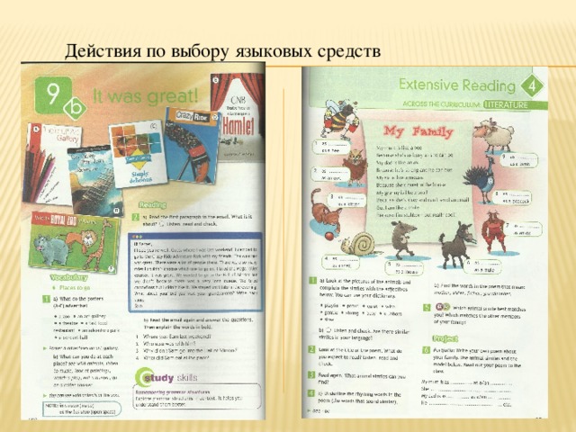 Действия по выбору языковых средств 