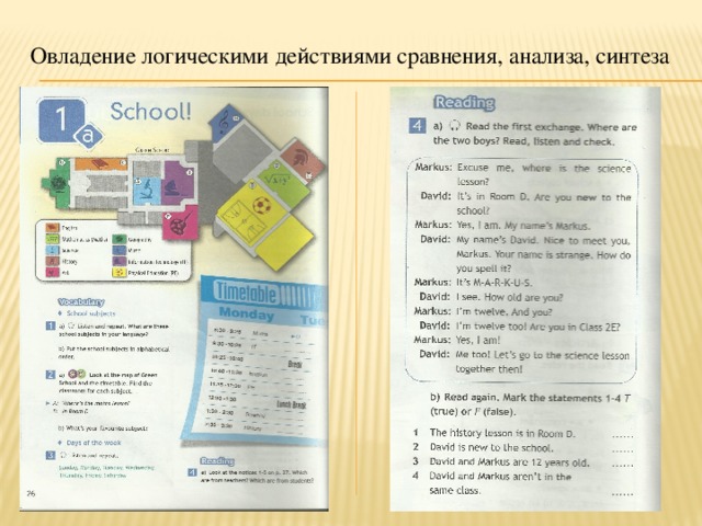 Овладение логическими действиями сравнения, анализа, синтеза 