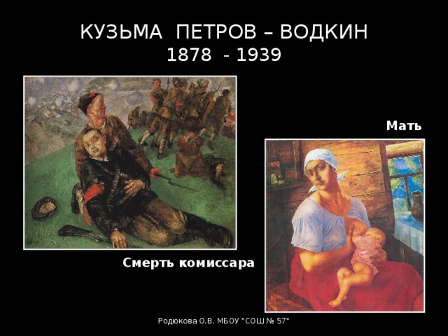 КУЗЬМА ПЕТРОВ – ВОДКИН  1878 - 1939 Мать Смерть комиссара Родюкова О.В. МБОУ 