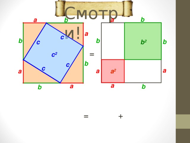 Смотри! b a a b a c b b b b 2 c = c 2 b c c a a a a 2 a a b b = + 