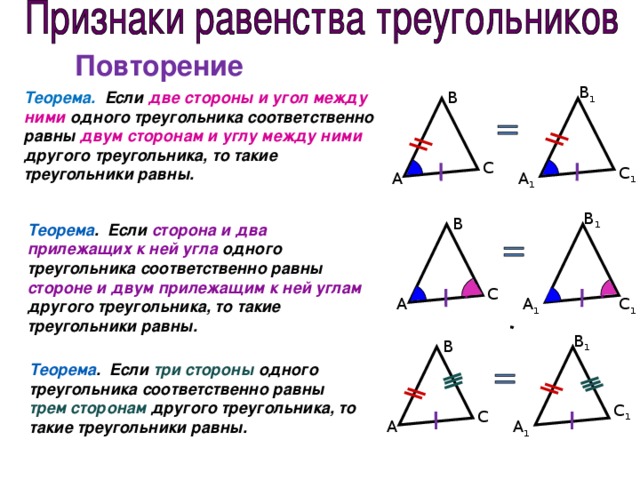 Три признака угла. Признаки равенства треугольников 7 класс геометрия теорема. Теорема по 2 признаку равенства треугольников. 3 Признака равенства треугольников. Два признака равенства треугольников 7 класс теорема.