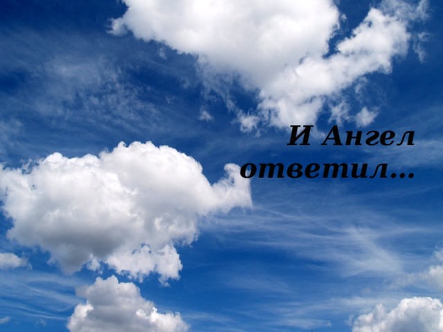   И Ангел ответил… 