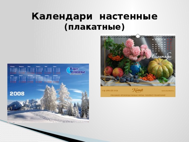 Календари настенные  (плакатные) 