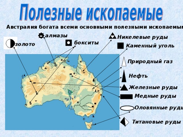 Австралия богата всеми основными полезными ископаемыми 