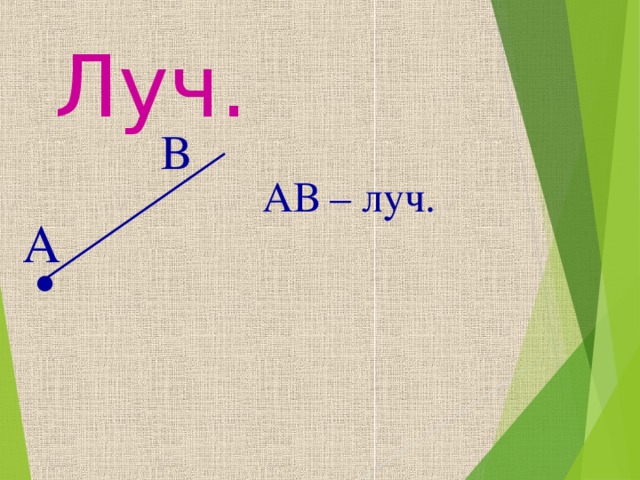 Луч. В . АВ – л у ч. А  