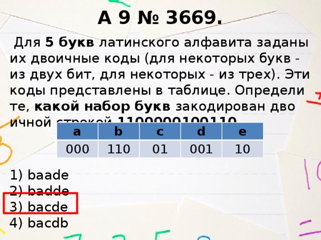 Двоичные коды латинского алфавита. Для 5 букв латинского алфавита заданы их двоичные коды. Двоичные коды для 5 букв. Двоичные коды для 5 букв латинского алфавита представлены в таблице.