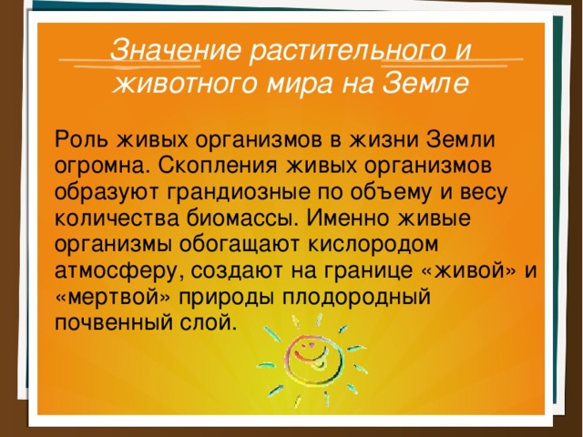 Сообщение о растительном и животном мире