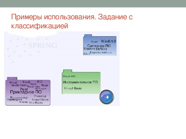 Примеры использования. Задание с классификацией 