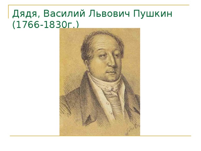 Дядя, Василий Львович Пушкин (1766-1830г.) 