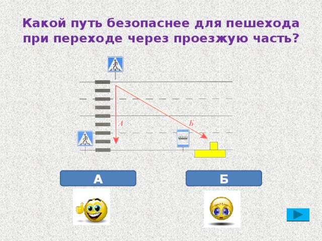 Какой путь пройдет пешеход