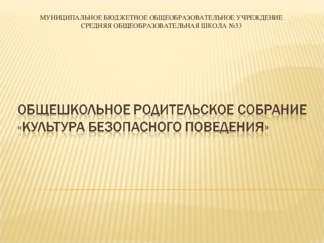 МУНИЦИПАЛЬНОЕ БЮДЖЕТНОЕ ОБЩЕОБРАЗОВАТЕЛЬНОЕ УЧРЕЖДЕНИЕ СРЕДНЯЯ ОБЩЕОБРАЗОВАТЕЛЬНАЯ ШКОЛА №33 