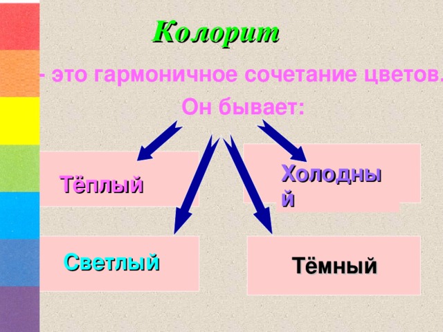 Что значит колорит картины