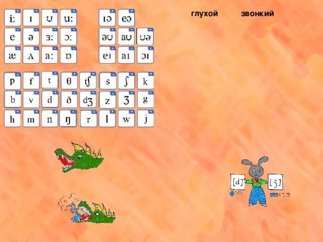 глухой звонкий P-b губы похожи на отскакивающие мячики T-d Том-дом S-z соль - зонт  