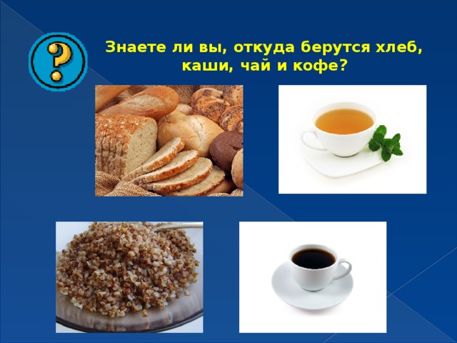 Знаете ли вы, откуда берутся хлеб, каши, чай и кофе? 