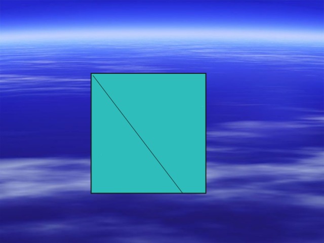 Начертите квадрат со стороной 4 см. Проведите линию так, чтобы получились четырёхугольник и треугольник. 