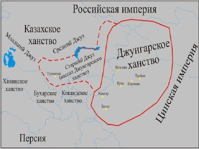 Карта территории казахского ханства