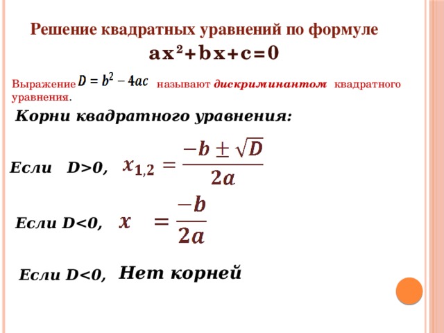 Формулы уравнений. Формулы для решения квадратных уравнений 8 класс. Формулы квадратных уравнений 8 класс Алгебра. Формулы квадратного уравнения 8 класс по алгебре. Формулы корней квадратного уравнения 9 класс Алгебра.