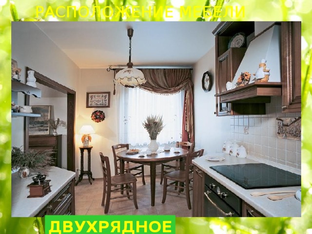 РАСПОЛОЖЕНИЕ МЕБЕЛИ ДВУХРЯДНОЕ 