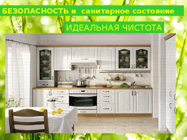 БЕЗОПАСНОСТЬ и санитарное состояние ИДЕАЛЬНАЯ ЧИСТОТА 
