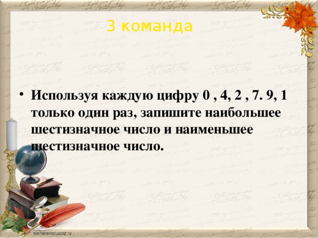 Запишите используя каждую цифру. Запишите используя каждую цифру